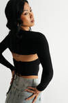 Isabella Black Knit Corset Top And Bolero Shrug Set