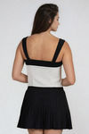 Modern Edge Two-Tone Tank Top - Black/Ivory