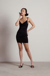 Juliana Black Cowl Neck Bodycon Dress