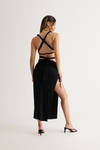 Kristy Black Criss Cross Tie Top And Maxi Skirt Set