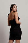 Kuma Black Lurex Shirred Bodycon Mini Dress