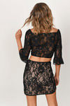 Lexy Black Lace Sweetheart Crop Top