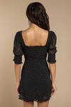 For Love and Lemons Lucky Dice Black Mini Dress