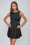 Luxe Grace Open Bow Mini Dress - Black