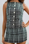 Made You Look Tweed Vest Top - Black