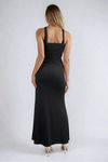 Midnight Spell Criss Cross Ring Detail Maxi Dress - Black