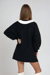 Mon Amour Bow Sweater Mini Dress - Black