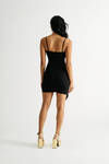 Natasha Black Asymmetrical Bodycon Dress