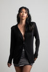 Need My Focus Black Thin Knit Blazer