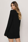 Never Forget You Black Lace Up Sweater Dress