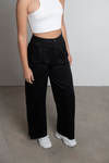 Nostalgia Blues Black Pleated Wide Leg Trouser Pants