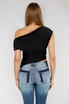 Simply Posh One Shoulder Top - Black