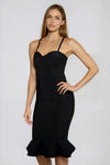 Soft Obsession Mermaid Bandage Midi Dress - Black