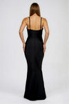Spotlight Ready Crystal Keyhole Bodycon Maxi Dress - Black