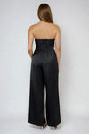 Strike a Pose Cutout Satin Jumpsuit - Black