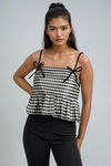 Sweet Belle Gingham Cami Top - Black