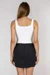 Tailored Chic Pinstripe Mini Skirt - Black