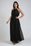 Thorn Kiss Floral Smocked Waist Maxi Dress - Black