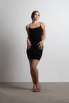 Vicki Black Lace Up Bodycon Mini Dress