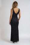 Spotlight's on You Mesh Polka Dot Maxi Dress - Black/White
