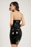 Womanizer Black Patent Leather Strapless Bodycon Dress