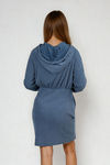Chill Mode Hooded Knit Mini Dress - Blue