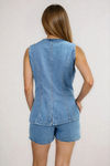 Dream in Denim Vest Top and Short Set - Blue