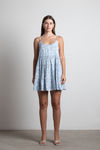Factor It In Blue Floral Tiered Shift Dress