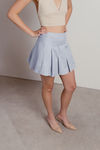 Kyoto Blue Pleated Tennis Mini Skirt