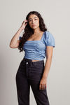 See You There Crop Top - Blue