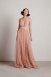 Here To Slay Blush Plunging Maxi Dress