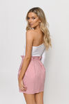 High Society Pleated Mini Skirt - Blush