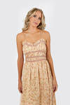 Della Blush/Multi Soft Floral Lace Trim Midi Dress