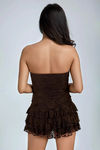 Flirty & Fab Tube Lace Romper - Brown