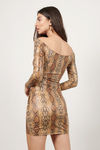 Tabitha Brown Multi Snake Print Off Shoulder Bodycon Dress