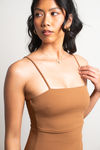Nayasha Brown Asymmetrical Bodycon Dress