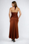 Own the NIght Plunge Bodycon Maxi Dress - Brown