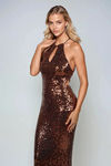Risk Taker Mermaid Sequin Maxi Dress - Brown