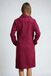 Bordeaux Charm Longline Notch Lapel Coat - Burgundy