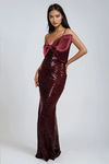 Glam Attack Satin Bow Maxi Dress - Burgundy