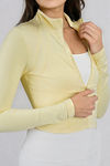 True Fit Long Sleeve Zip Up Workout Jacket - Butter Yellow