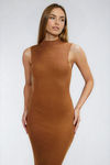 Wink Back Open Back Knit Midi Dress - Cappucino