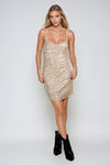 Amora Sequin Cami Mini Dress - Champagne