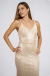 Dress The Part Sequin Bodycon Maxi Dress - Champagne