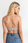 Liberated Champagne Diamante Crop Top