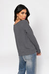 Abigail Charcoal Waffle Knit Top