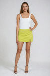 Fresh Pick Slide Slit Mini Skort - Chartreuse