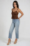Meant To Shine Satin Cami Top - Cocoa