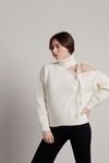 Cosy Cream Cable Knit Cut Out Buckle Turtleneck Sweater