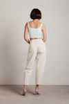 Ladera Heights Cream Slouchy Tapered Jeans